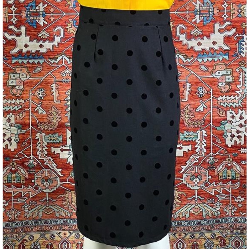Vintage Italian polka dot pencil skirt